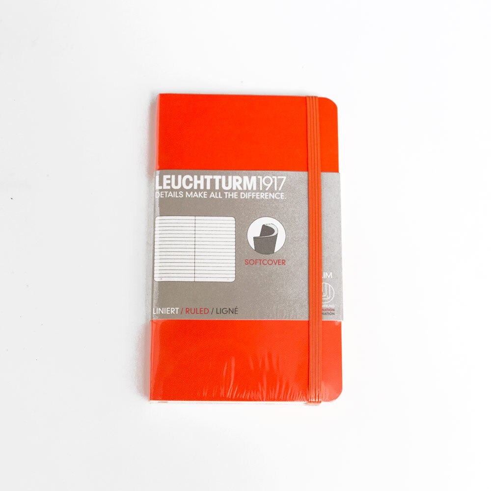 Leuchtturm, Pocket, Softcover, A6, Ruled, Orange